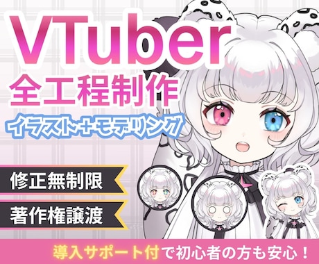 高品質！VTuberデビューを全力サポートします 【表情8個付き】企業実績も多数！著作権譲渡、修正無制限 イメージ1