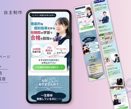 売上げや反応率アップにつながる、LP制作します 初めての方も安心！丁寧で低価格・高品質なWEB制作をします。 イメージ2