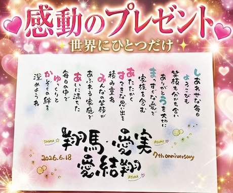 結婚記念日ウェルカムボード♡名前を詩にします イメージ1