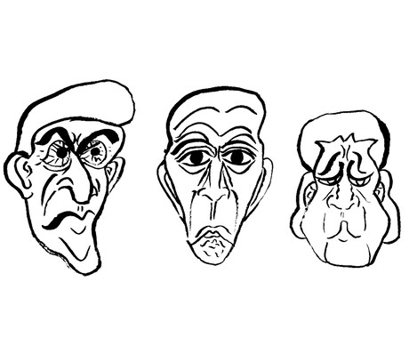 アイコンなどに使える絵を描きます 筆で描くアイコンにも使える顔の絵。 イメージ1