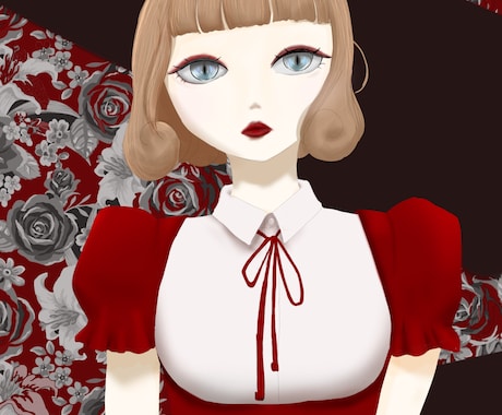 透明感のある女の子・SNSアイコンを制作します 透明感のあるレトロな女の子のイラストを制作します イメージ2