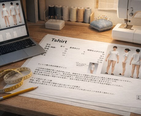 サイズ選びで失敗しない専用サイズ早見表作ります ３D体型分析であなたの「サイズ感」を可視化して試着いらずに。 イメージ1