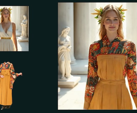 モデルの服と背景だけ変えます AIで服や背景を自由にカスタマイズ イメージ2