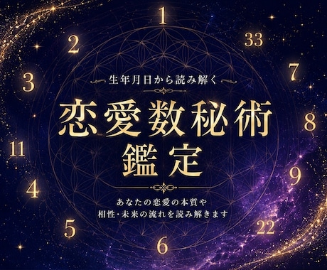 恋愛数秘術｜生年月日と名前から恋愛傾向を鑑定します 生年月日が教えてくれる、今のあなたに必要な視点 イメージ1