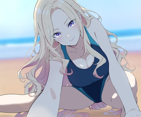 可愛い女の子のイラスト作成します 水着、露出度高めの衣装を着たセクシーな女の子が得意です イメージ2