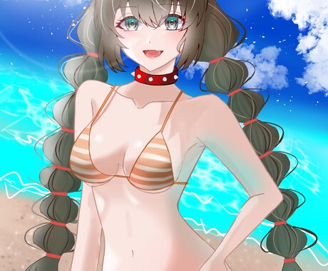 可愛い水着の女の子描きます 可愛くてセクシーな水着の女の子のイラストを作成します イメージ1