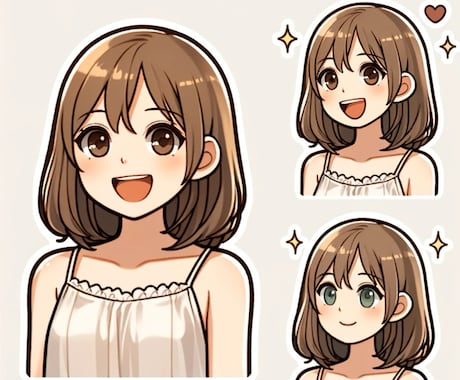 写真からLINEスタンプ風アイコンを作成ます 商用利用、二次利用可能です。ご自由にお使いください イメージ2