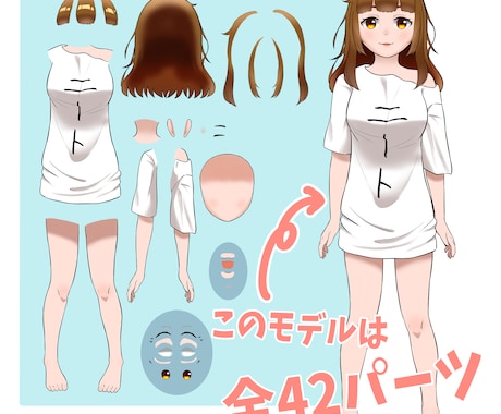 デザイン料なしで立ち絵＋パーツ分けします 低価格でかわいい！気軽にVtuberを始めたい方へ イメージ2