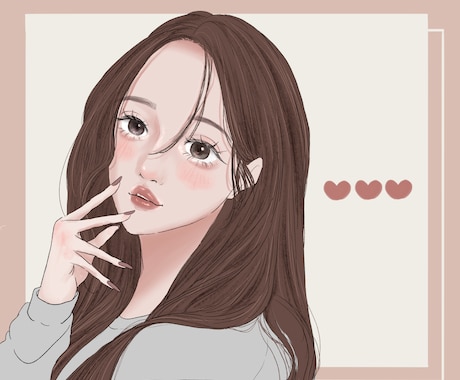 商用可◎オルチャン風が可愛いアイコン描きます 韓国トレンド好きさんにぴったり♡お顔、髪、とにかく可愛く♡ イメージ2