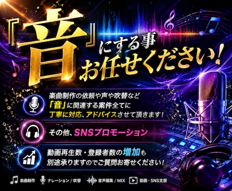 音に関する事承ります 楽曲、音声、制作から加工まで何なりとご相談下さい！！ イメージ1