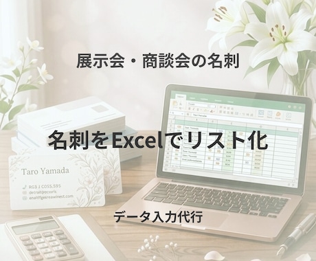 名刺整理・データ入力します 展示会・商談会などで交換した名刺そのまま溜まっていませんか？ イメージ1