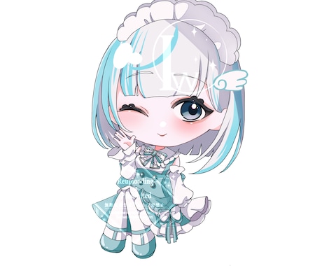 ミニキャラ描きます 小さくても動きのあるポーズと髪でかわいく仕上げます イメージ1
