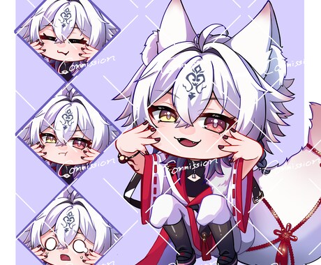 配信・グッズに◎SD・デフォルメイラスト制作します 商用可能です！ポップで可愛いデザイン描きます！ イメージ2