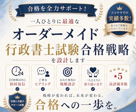 行政書士試験合格、全力でサポートします 懇切、丁寧に、親身に、あなたの合格をサポートします☆ イメージ1