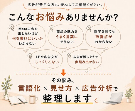 Meta広告の“伝わる広告”作りをサポートします 編集者25年｜言葉×訴求整理×広告分析でクリエイティブ改善！ イメージ2