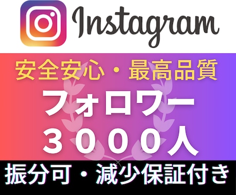 Instagram✦フォロワー３千人増加します Instagram外国人フォロワー３千人増加！振分対応可能★ イメージ1
