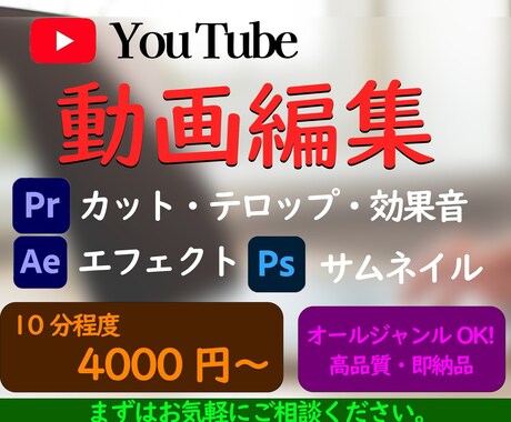 10分程度の動画のカット、テロップ作業を提供します イメージ1
