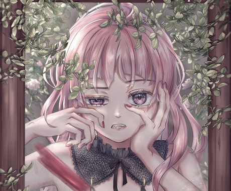 サムネ、アイコン、立ち絵など格安で女の子描きます 独特な世界観の惹き込まれるイラストをお求めの方へ イメージ2