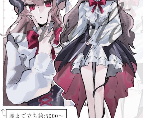 貴方だけのイラストを作成致します ダーク＆ゴシックで個性的な世界観をお届け致します イメージ2