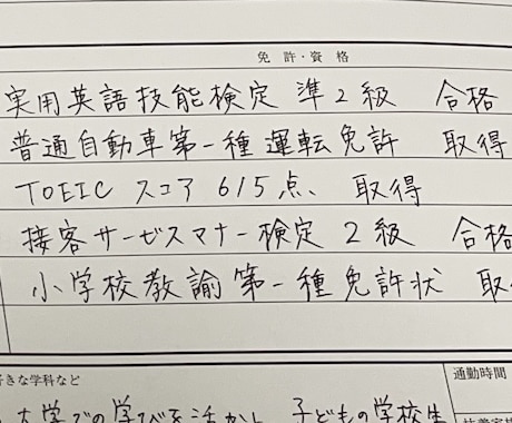 履歴書、お手紙等完璧すぎない自然な字で代筆します 履歴書や、職務経歴書、手紙など、大事な書類を仕上げます。 イメージ1
