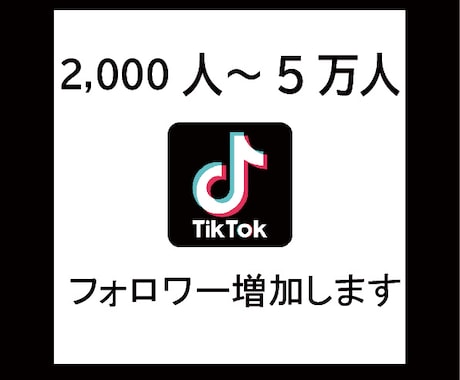 TikTokフォロワー＋2,000人増やします フォロワー増加でTikTokを攻略 イメージ1