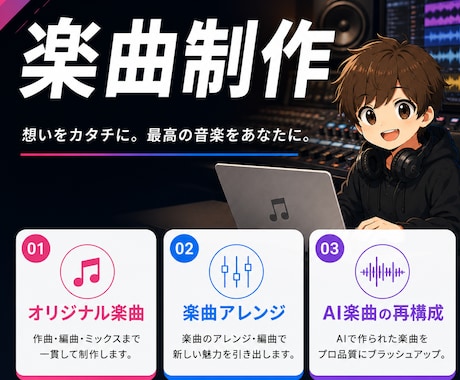 スタジオエンジニアが楽曲制作・アレンジします イメージ1
