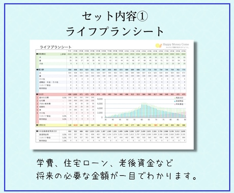 エクセルLite版★ライフプランシート作成します 簡単入力でシュミレーションできる家計のお助けアイテム イメージ2