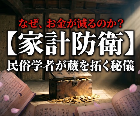 民俗学の本格作法でお金の負の連鎖を論理的に断ちます なぜあの家は栄える？華族の「富の継承儀礼」を再現します イメージ1