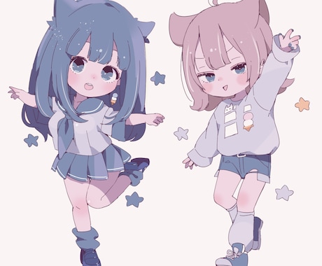 ミニキャラをお描きします ゆるいミニキャラ（３頭身くらいの）イラスト イメージ2