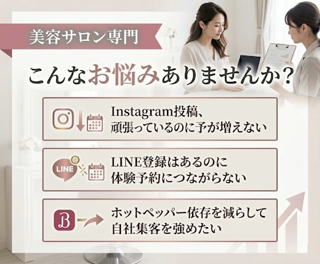 美容サロン専門体験予約が増えるHP設計します ホットペッパーに頼らず、dmLINE、体験予約が入る導線設計 イメージ2