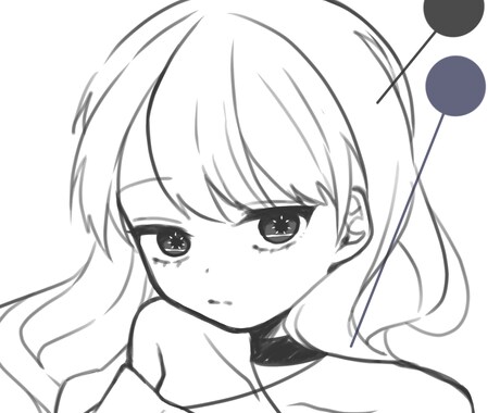 シンプルなアイコン描きます 白黒＋瞳カラーのアイコンです。＋料金で髪・服の彩色承ります。 イメージ1