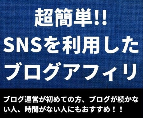 1日1時間のSNS×ブログ！半自動化副業教えます 1日約1時間の作業で行うブログアフィリノウハウをお伝えします イメージ1