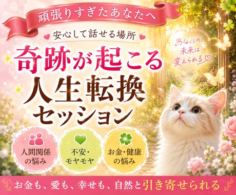 奇跡が起こる人生転換セッションします 頑張りすぎた心を安心へ導きます⟡.· イメージ1