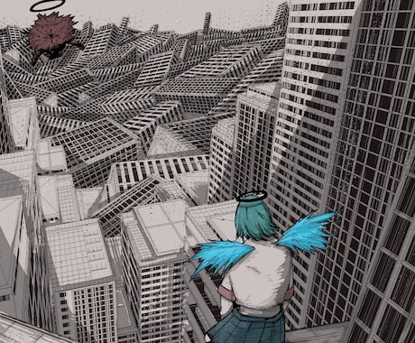 ビル群を主軸としたイラストを制作します 商用利用OK！都市イラスト制作します！ イメージ1