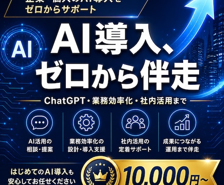 企業・個人のAI導入をゼロからサポートします 「AIを使いたいけど何から？」を一緒に解決します イメージ1