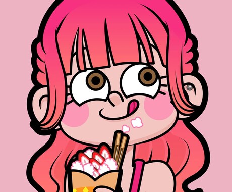 海外ポップで目立つアイコン描きます SNSで目を引くアイコンをお求めの方に イメージ2