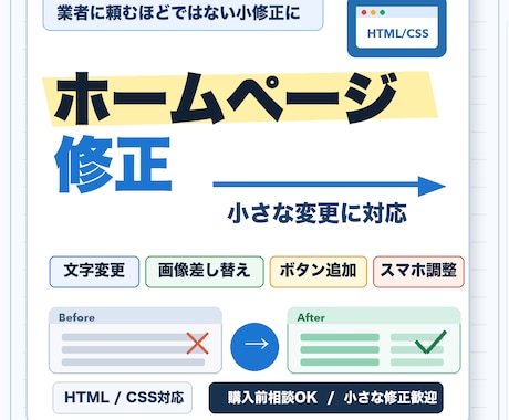 ホームページの小さな修正を対応します イメージ1