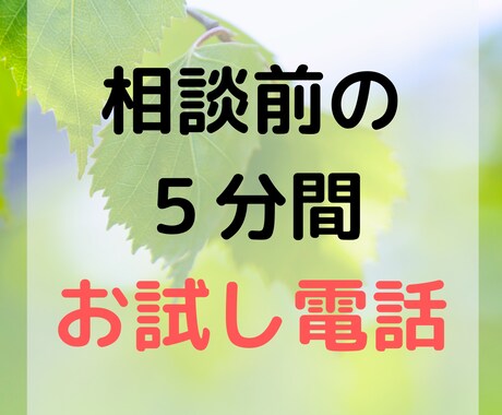 悩み相談の前にお試ししていただけます 5分間限定でトモリアーニってどんな感じか確認してみて下さい イメージ1