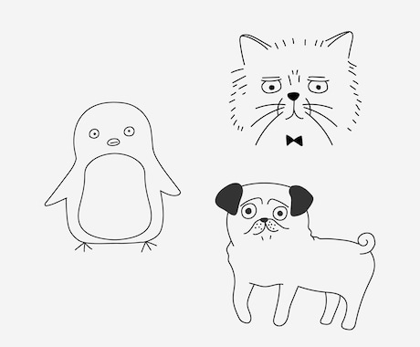 シンプルでゆるい線画素材（イラスト）を作成します 挿絵やアイコンにもおすすめ♪ai納品可能です！ イメージ2