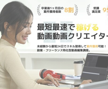 動画編集Adobe PremierePro学べます 生徒数200人のスクール講座がリーズブルな価格で学べますよ！ イメージ2