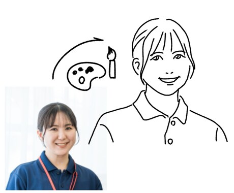 モノクロ線画アイコンを作成します 写真を白黒のシンプルな絵に！修正1回までのため格安でご提供 イメージ2