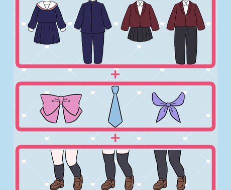 3月限定キャンペーン　学生イラスト制作します 春に向けた新衣装に◎立ち絵・デフォルメ可能です◎ イメージ2