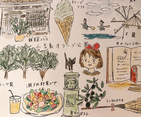お店のPRイラスト描きます 温かみのある水彩であなたのお店を宣伝しましょう！ イメージ2