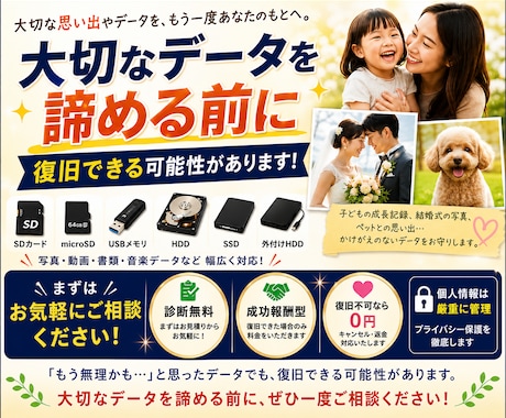 データ復旧〜失われた大切なデータを復元します イメージ1