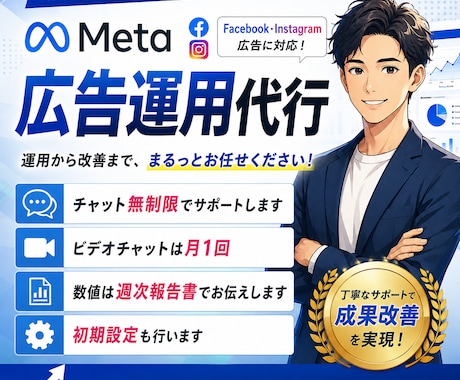 Instagram/Meta広告の運用代行します インスタグラム/フェイスブック広告を運用代行いたします。 イメージ1