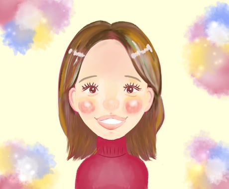 キラキラふんわり♡な似顔絵描きます 2人で1000円♡3人以上は＋500円 イメージ1