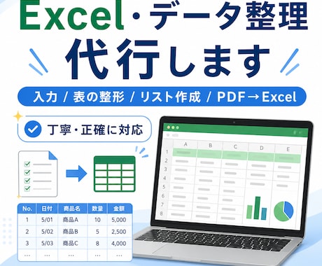 Excelなどのデータ整理を代行します イメージ1