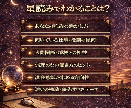 あなたのの強みと活かし方を徹底分析します 気質・強み・自分にあった働き方を読み解くキャリア鑑定 イメージ2