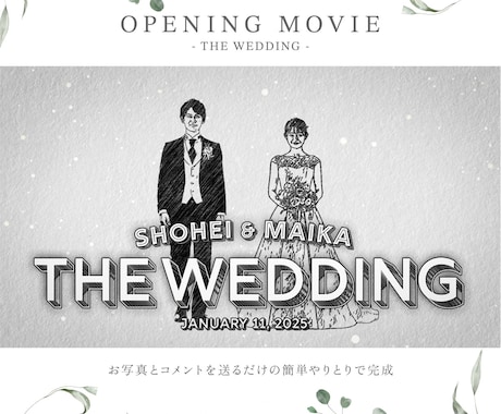 新郎新婦がイラストで動く！オープニング動画作ります 高品質なスラムダンク風ムービーで会場が沸く！ イメージ1