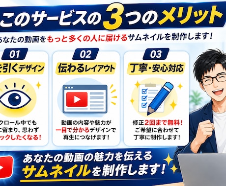 YouTubeサムネイルを制作します クリックしたくなるサムネイルを丁寧に制作 イメージ2